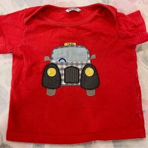 EUC Baby Boden London Taxi Appliqué Shirt 6-12 Months